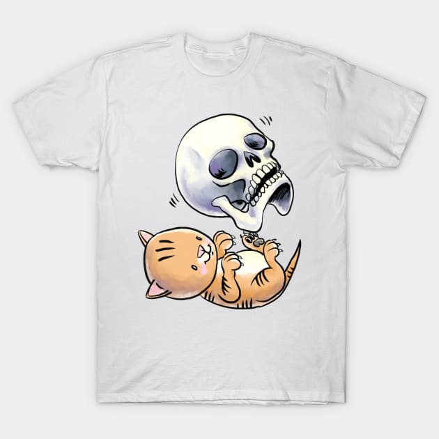 Skull Kitten T-Shirt by pastanaut